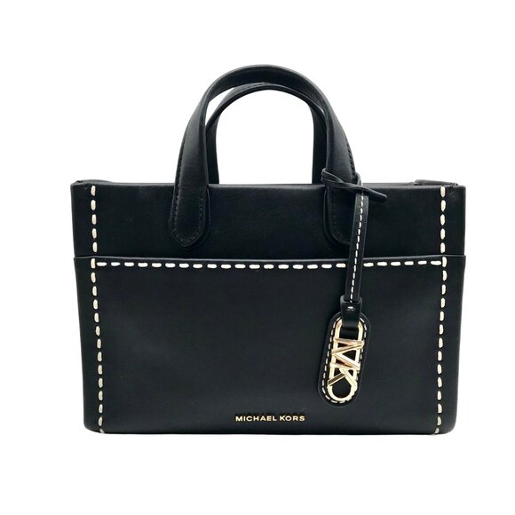 Michael Kors Handbags - Michael Kors Black Leather Small East West Gigi Messenger Tote